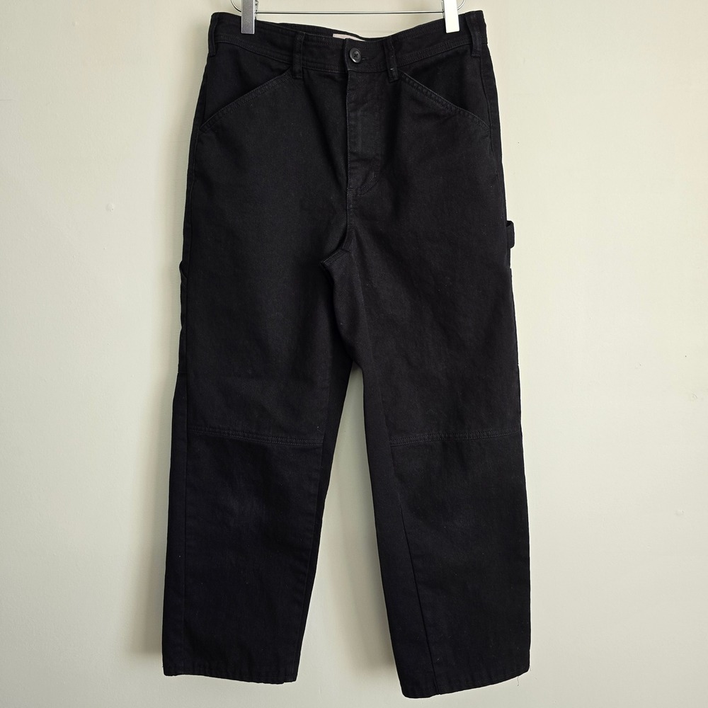 Everlane‎ Carpenter Pants Womens 4 Black Cropped Utility Workwear Minimalist